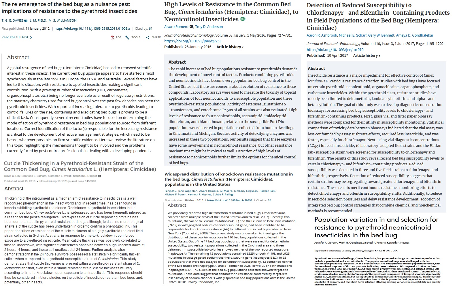 Articulos_cientificos_resistencia_insecticidas_chinches_de_la_cama_Cimex_lectolarius